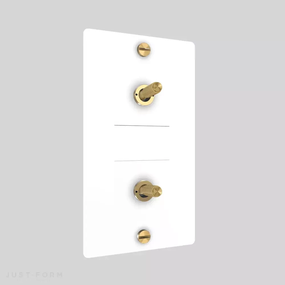 Двухтумблерный выключатель 2G Toggle / Vertical / Cross / White фабрика Buster + Punch фотография № 2