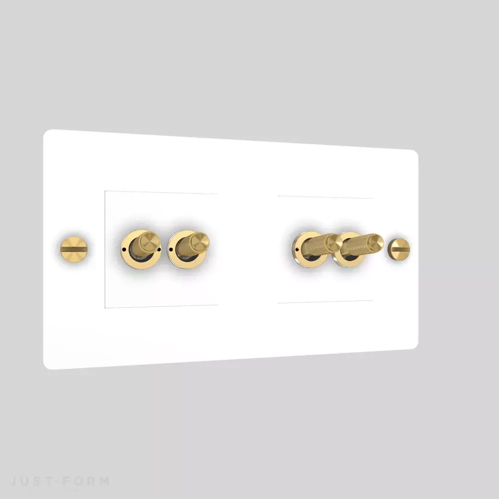 ​Четырехтумблерный выключатель 2G DoubleToggle / Cross / White фабрика Buster + Punch фотография № 2