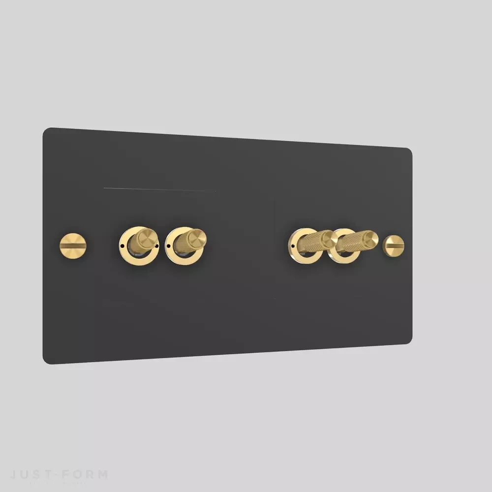 Четырехтумблерный выключатель 2G DoubleToggle / Cross / Black фабрика Buster + Punch фотография № 2