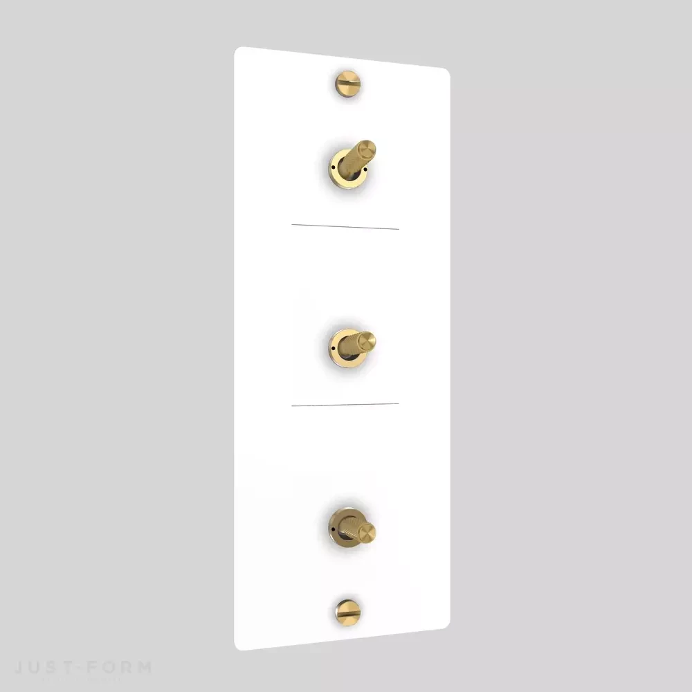 Трехтумблерный выключатель 3G Toggle / Vertical / Cross / White фабрика Buster + Punch фотография № 2